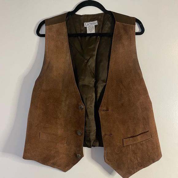 Brown 100% Leather Vest - Picture 1 of 3